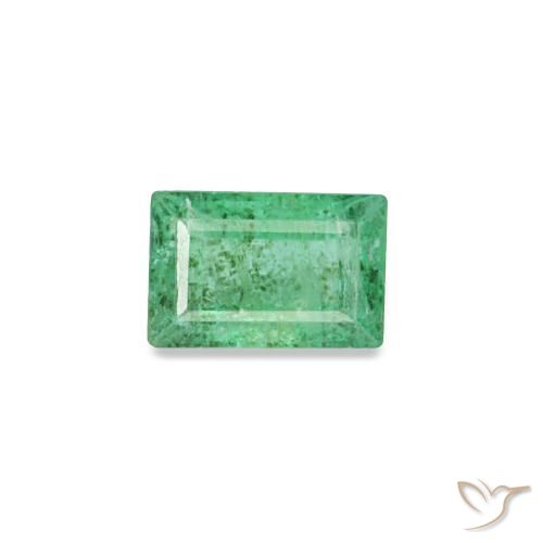 Esmeralda verde natural 0,16ct, baguete, SI