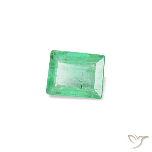 Esmeralda verde natural 0,13ct, baguete, SI