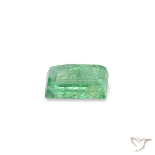 Esmeralda verde natural 0,13ct, baguete, SI