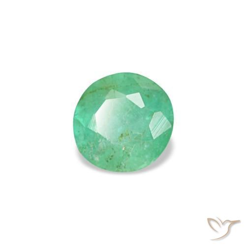 Esmeralda verde natural 0,19ct, corte redondo, VS-SI
