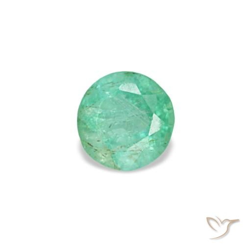 Esmeralda verde natural 0,19ct, corte redondo, VS-SI