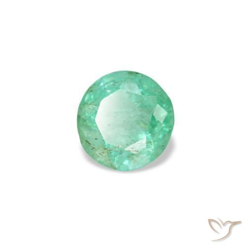 Esmeralda verde natural 0,19ct, corte redondo, VS-SI