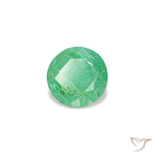 Esmeralda verde natural 0,15ct, corte redondo, VS-SI