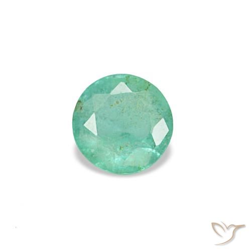 Esmeralda verde natural 0,16ct, corte redondo, VS-SI