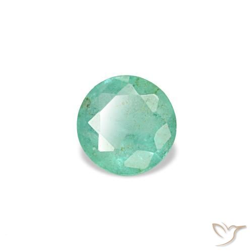 Esmeralda verde natural 0,16ct, corte redondo, VS-SI