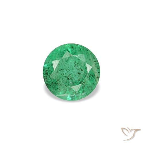 Esmeralda verde natural 0,15ct, corte redondo, VS-SI