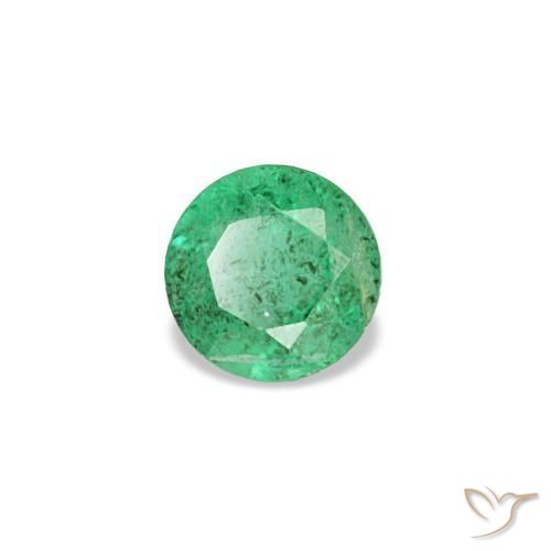 Esmeralda verde natural 0,15ct, corte redondo, VS-SI