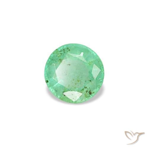 Esmeralda verde natural 0,19ct, corte redondo, VS-SI