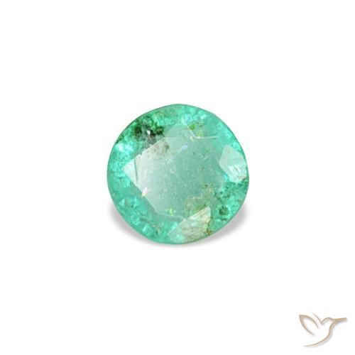 Esmeralda verde natural 0,19ct, corte redondo, VS-SI