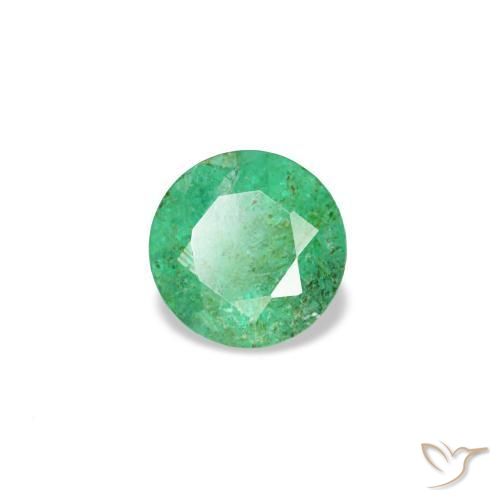 Esmeralda verde natural 0,16ct, corte redondo, VS-SI
