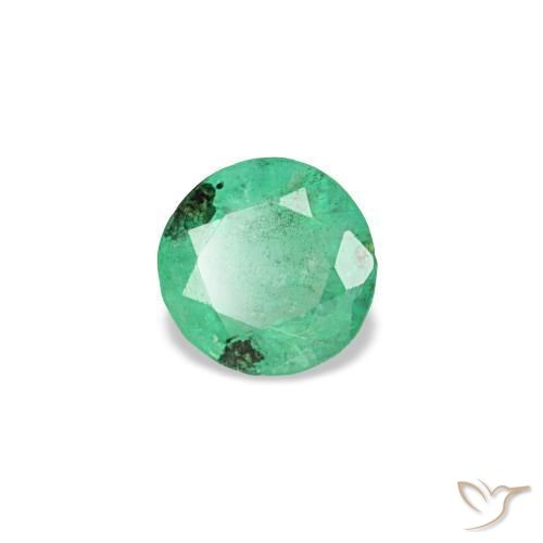 Esmeralda verde natural 0,18ct, corte redondo, VS-SI