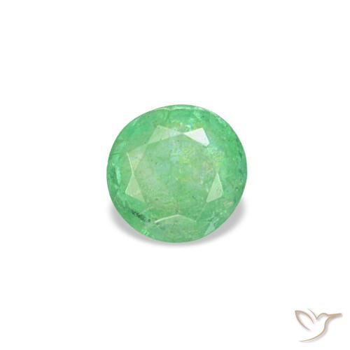 Esmeralda verde natural 0,18ct, corte redondo, VS-SI