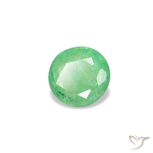 Esmeralda verde natural 0,18ct, corte redondo, VS-SI