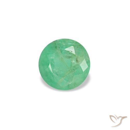 Esmeralda verde natural 0,17ct, corte redondo, VS-SI