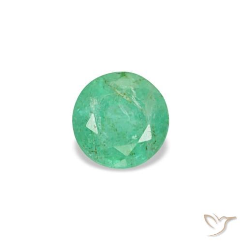 Esmeralda verde natural 0,17ct, corte redondo, VS-SI