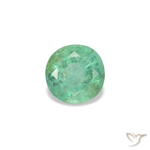 Esmeralda verde natural 0,19ct, corte redondo, VS-SI