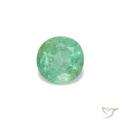Esmeralda verde natural 0,19ct, corte redondo, VS-SI