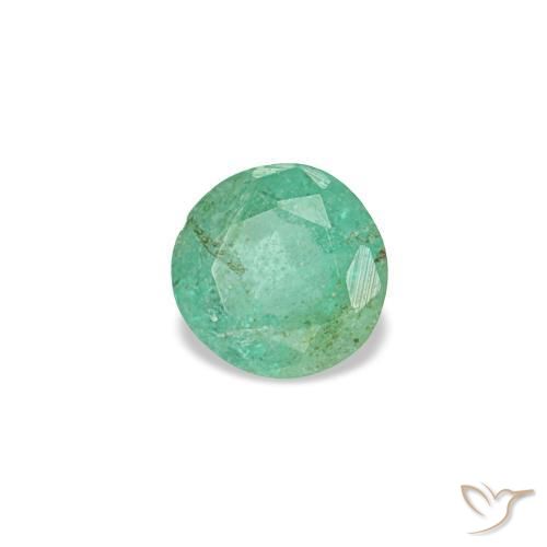 Esmeralda verde natural 0,18ct, corte redondo, VS-SI
