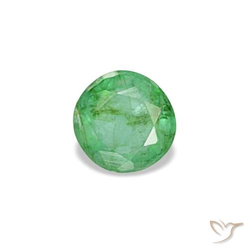 Esmeralda verde natural 0,19ct, corte redondo, VS-SI