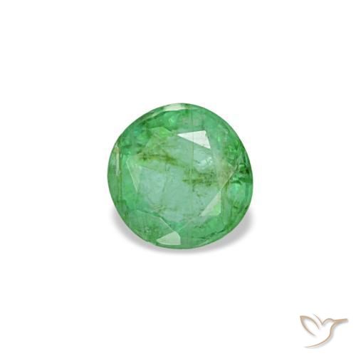 Esmeralda verde natural 0,19ct, corte redondo, VS-SI