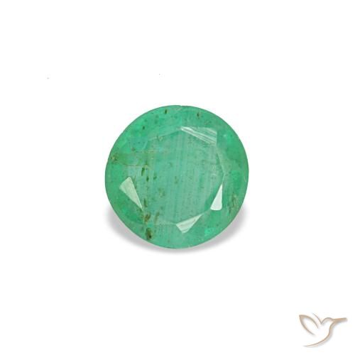 Esmeralda verde natural 0,18ct, corte redondo, VS-SI