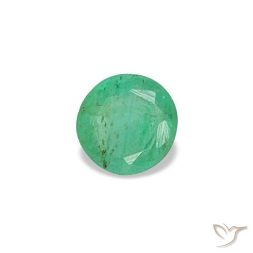 Esmeralda verde natural 0,18ct, corte redondo, VS-SI