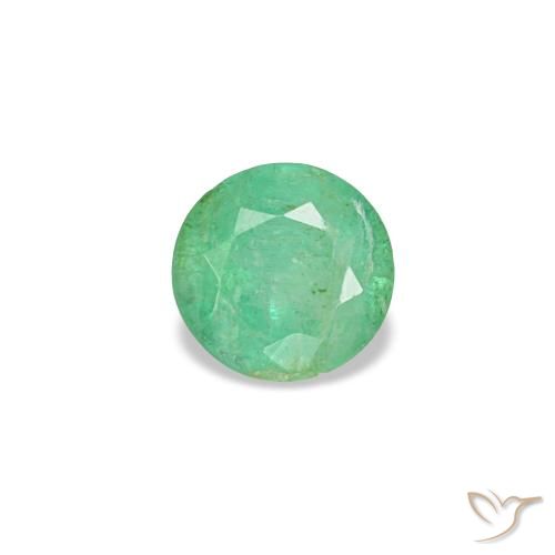 Esmeralda verde natural 0,16ct, corte redondo, VS-SI