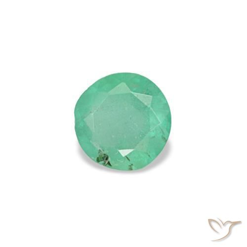 Esmeralda verde natural 0,17ct, corte redondo, VS-SI