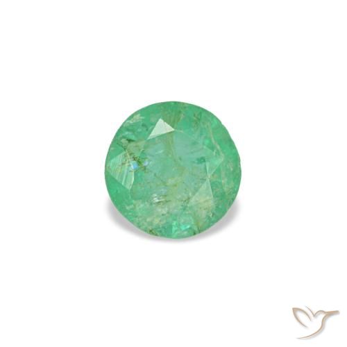 Esmeralda verde natural 0,17ct, corte redondo, VS