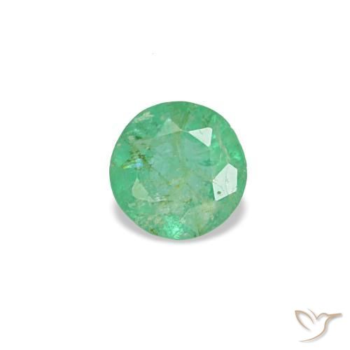 Esmeralda verde natural 0,17ct, corte redondo, VS