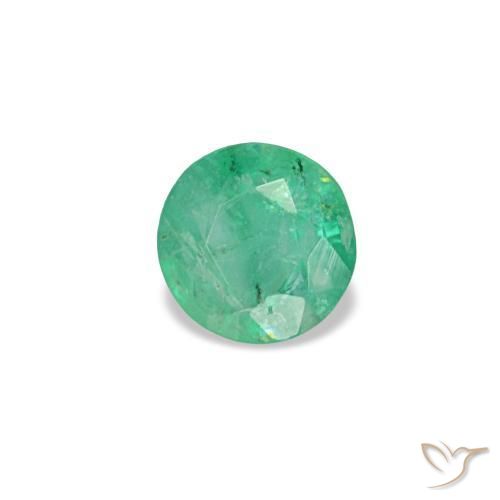 Esmeralda verde natural 0,16ct, corte redondo, VS-SI