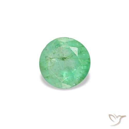 Esmeralda verde natural 0,16ct, corte redondo, VS-SI