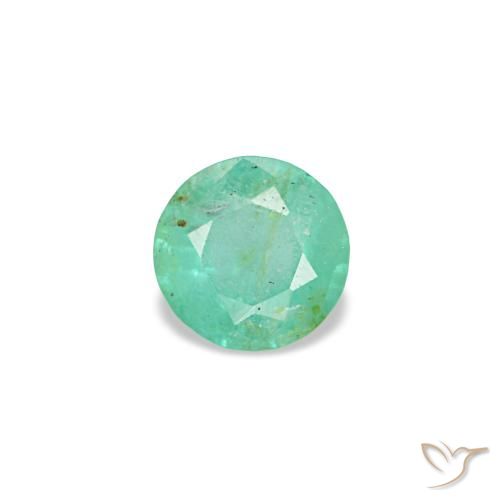 Esmeralda verde natural 0,17ct, corte redondo, VS-SI