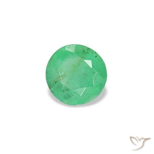 Esmeralda verde natural 0,19ct, corte redondo, VS-SI
