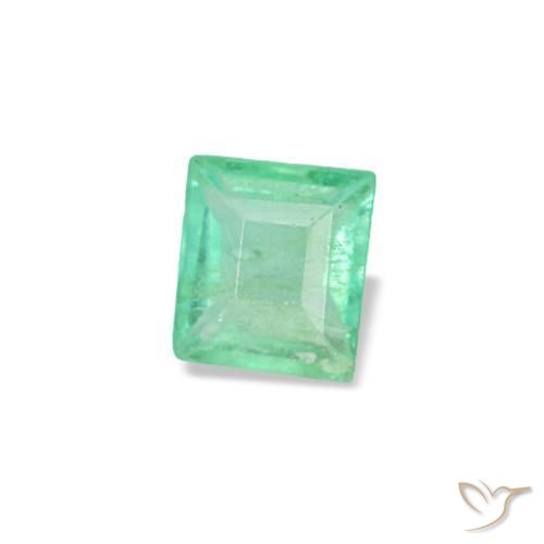 Esmeralda verde natural 0,10ct, baguete, VS-SI