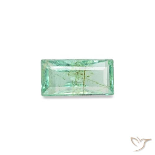 Esmeralda verde natural 0,12ct, baguete, VS-SI