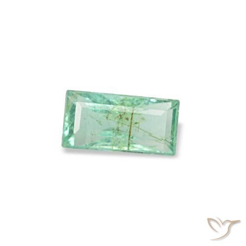 Esmeralda verde natural 0,12ct, baguete, VS-SI