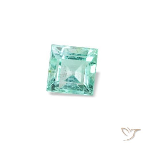 Esmeralda verde natural 0,09ct, quadrado, VVS-VS