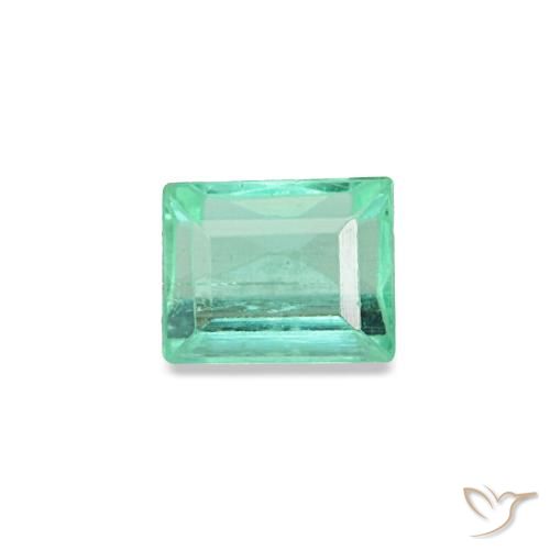 Esmeralda verde natural 0,13ct, baguete, VVS-VS