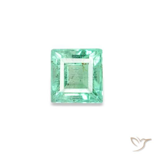 Esmeralda verde natural 0,08ct, quadrado, VVS-VS