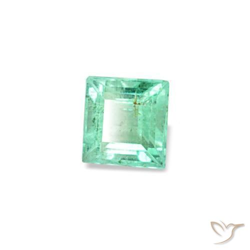 Esmeralda verde natural 0,08ct, quadrado, VVS-VS
