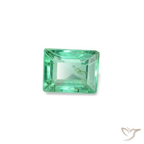 Esmeralda verde natural 0,13ct, baguete, VS