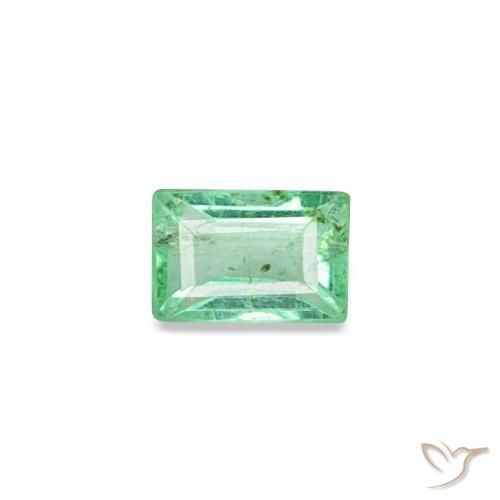 Esmeralda verde natural 0,13ct, baguete, VS