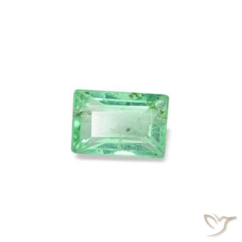 Esmeralda verde natural 0,13ct, baguete, VS