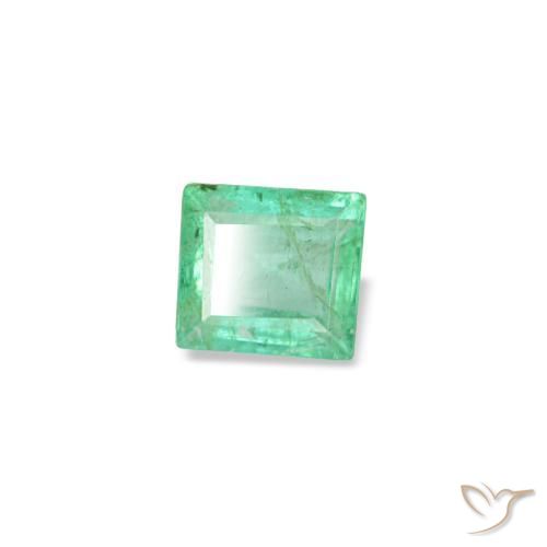 Esmeralda verde natural 0,12ct, baguete, VS