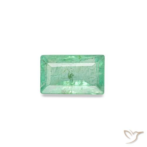 Esmeralda verde natural 0,16ct, baguete, VS