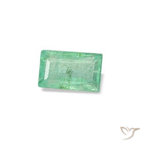 Esmeralda verde natural 0,16ct, baguete, VS
