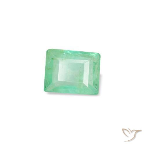 Esmeralda verde natural 0,12ct, baguete, VS