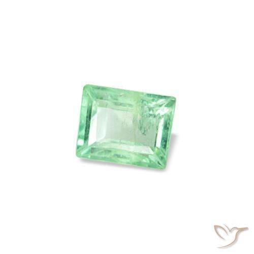 Esmeralda verde natural 0,14ct, baguete, VS
