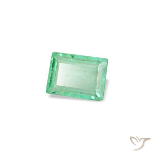 Esmeralda verde natural 0,12ct, baguete, VS